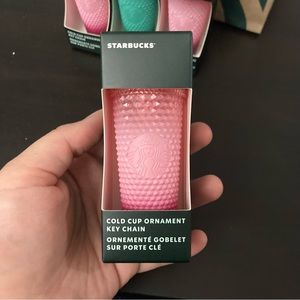 NEW Starbucks Ombre Pink Waxberry Tumblr Keychain Ornament